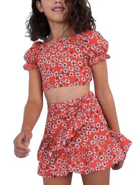 Conjunto Mayoral Falda Top Rojo para Niña