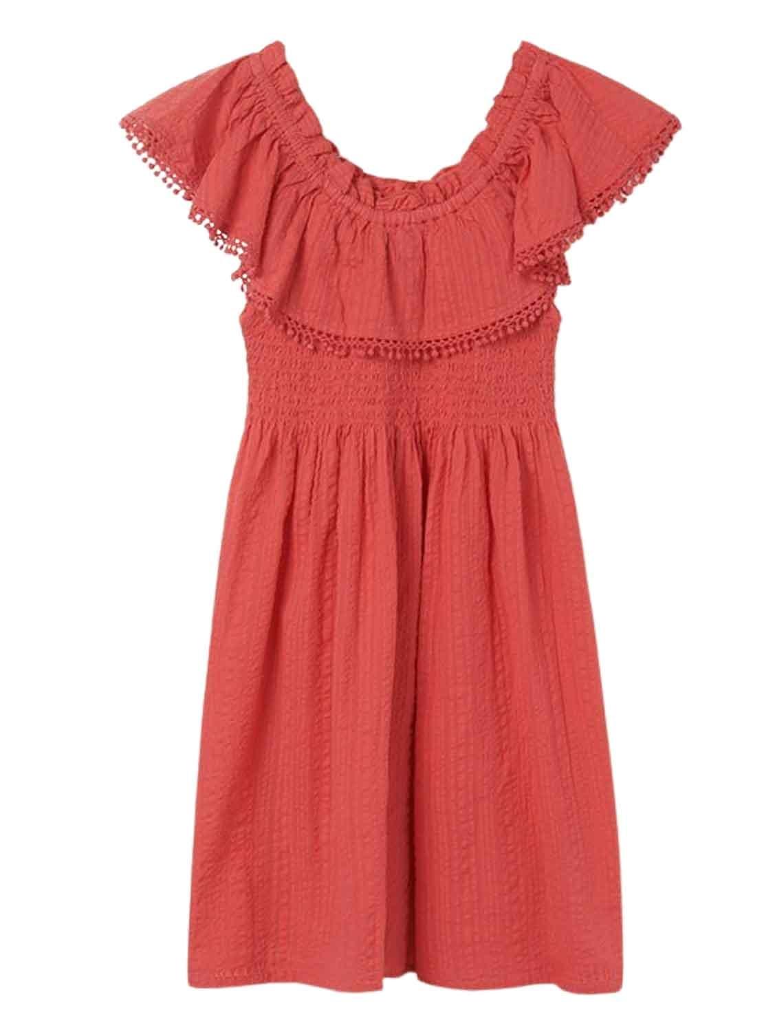 Vestido Mayoral Nido Abeja Rojo para Niña