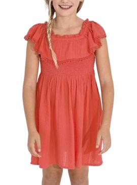 Vestido Mayoral Nido Abeja Rojo para Niña