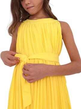 Vestido Mayoral Plisado Amarillo para Niña