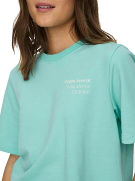 Camiseta Only Sasja Turquesa para Mujer