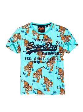 Camiseta Superdry Tiger Turquesa Hombre