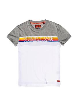 Camiseta Superdry Cali Stripe Blanco Hombre