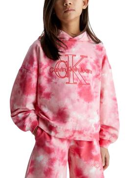 Sudadera Calvin Klein Tie Dye Rosa para Niña