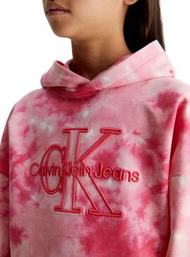 Sudadera Calvin Klein Tie Dye Rosa para Niña