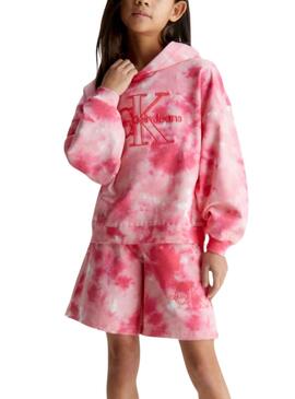 Sudadera Calvin Klein Tie Dye Rosa para Niña