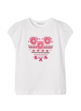 Camiseta Mayoral Bordado Crudo para Niña