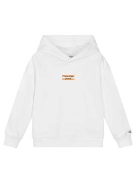 Sudadera Calvin Klein Mini Block Blanco para Niño