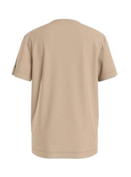 Camiseta Calvin Klein Mini Logo Beige para Niño