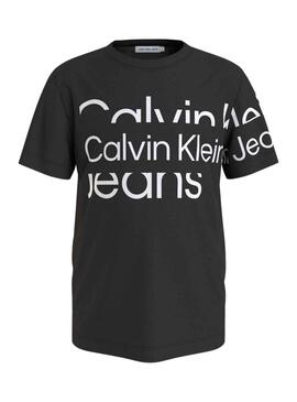 Camiseta Calvin Klein Blown Up Negro para Niño