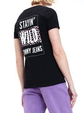 Camiseta Tommy Jeans Stay Wild Negro Mujer