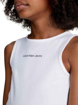 Camiseta Calvin Klein Small Logo Blanco para Niña