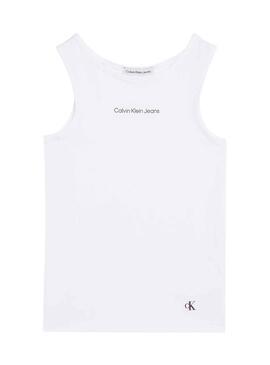 Camiseta Calvin Klein Small Logo Blanco para Niña