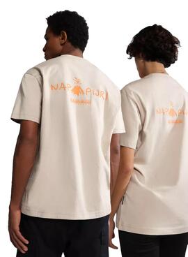 Camiseta Napapijri Amber Beige Mujer y Hombre
