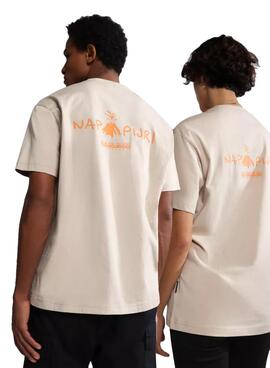 Camiseta Napapijri Amber Beige Mujer y Hombre