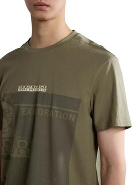 Camiseta Napapijri Exploration Verde para Hombre