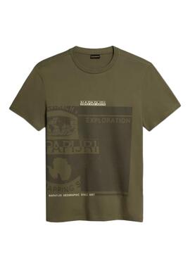 Camiseta Napapijri Exploration Verde para Hombre
