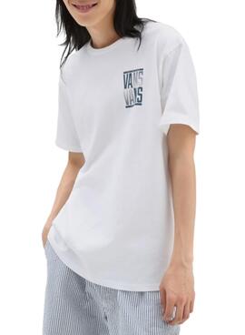 Camiseta Vans Stacked Blanco para Mujer