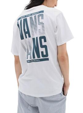 Camiseta Vans Stacked Blanco para Mujer