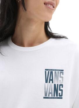 Camiseta Vans Stacked Blanco para Mujer