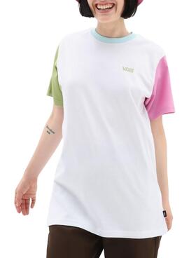 Camiseta Vans Left Chest Blanco para Mujer