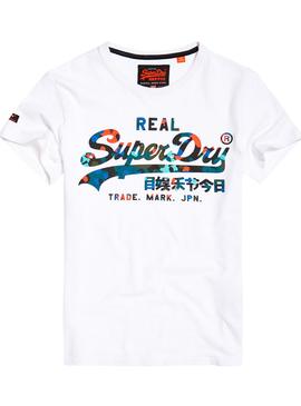 Camiseta Superdry Vintage Logo Camo Blanco Hombre