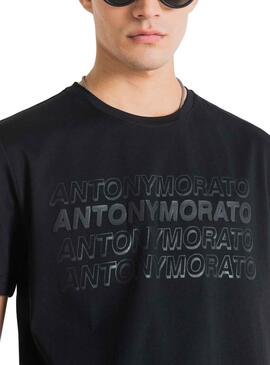 Camiseta Antony Morato Multilogo Negro Hombre