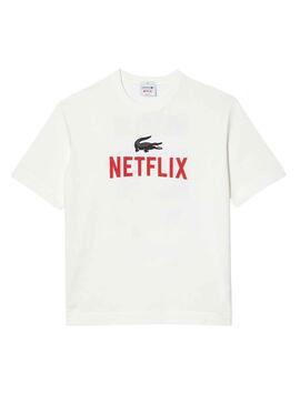 Camiseta Lacoste Netflix Blanco Mujer y Hombre