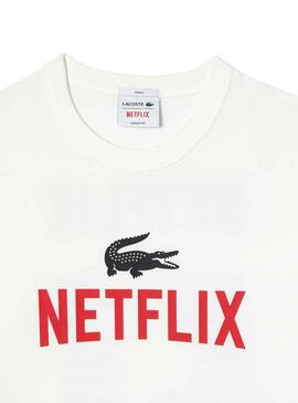 Camiseta Lacoste Netflix Blanco Mujer y Hombre