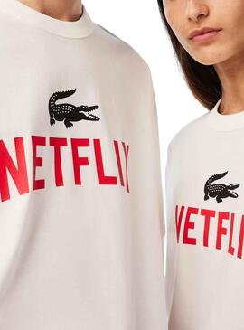 Camiseta Lacoste Netflix Blanco Mujer y Hombre