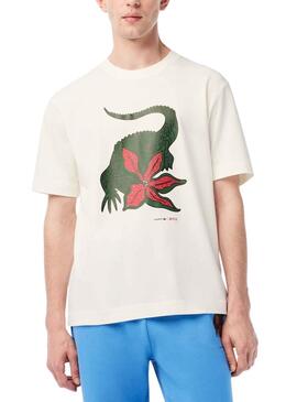 Camiseta Lacoste Netflix Stranger Things Beige