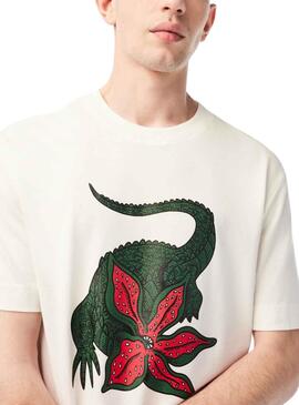 Camiseta Lacoste Netflix Stranger Things Beige