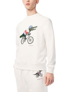 Sudadera Lacoste Netflix Sex Education Blanco 