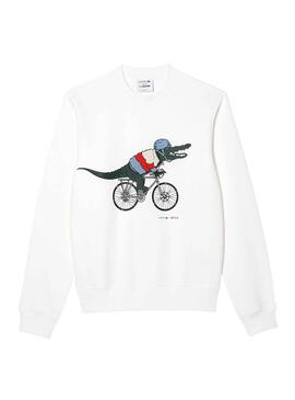 Sudadera Lacoste Netflix Sex Education Blanco 