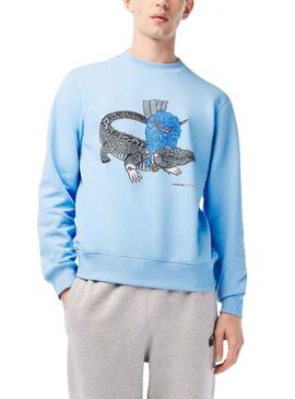 Sudadera Lacoste Netflix Bridgerton Azul Claro