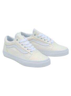 Zapatillas Vans Old Skool Glitter Blanco para Niña