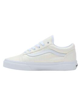 Zapatillas Vans Old Skool Glitter Blanco para Niña