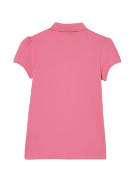 Polo Lacoste Col Bord Rosa para Niña