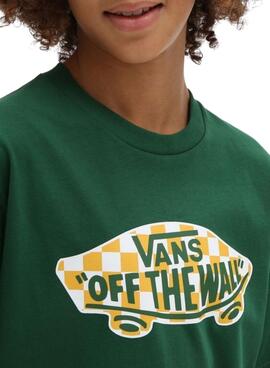 Camiseta Vans Logo Fill Verde para Niña y Niño