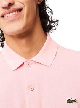 Polo Lacoste Bord Rosa para Hombre