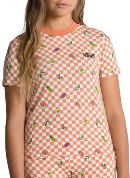 Camiseta Vans Fruit Check Naranja para Niña