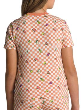 Camiseta Vans Fruit Check Naranja para Niña