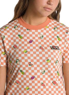 Camiseta Vans Fruit Check Naranja para Niña
