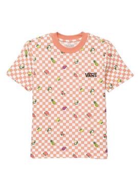 Camiseta Vans Fruit Check Naranja para Niña