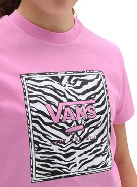 Camiseta Vans Box Crew Rosa para Niña