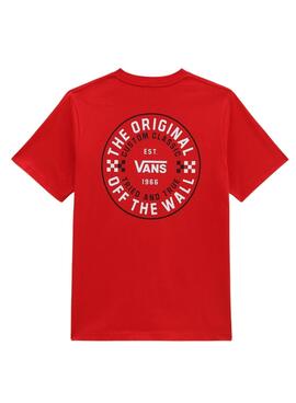 Camiseta Vans Custom Rojo para Niño