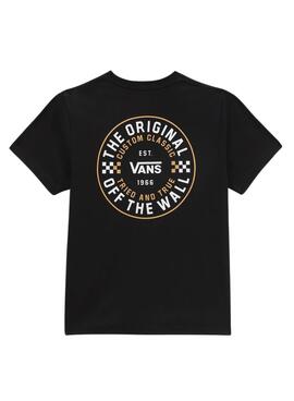 Camiseta Vans Custom Negro para Niño