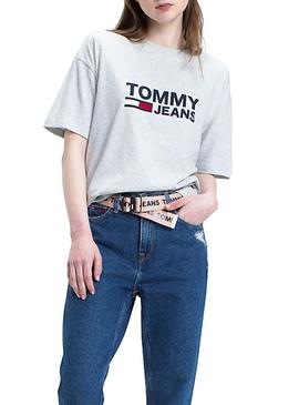 Camiseta Tommy Jeans Flag Gris