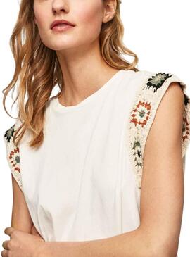 Camiseta Pepe Jeans Ophelia Beige para Mujer 