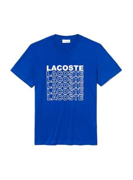 Camiseta Lacoste Multi Logo Azul Electrico Hombre